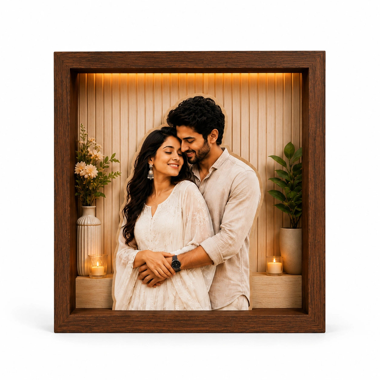 3D Couple Photo Frame